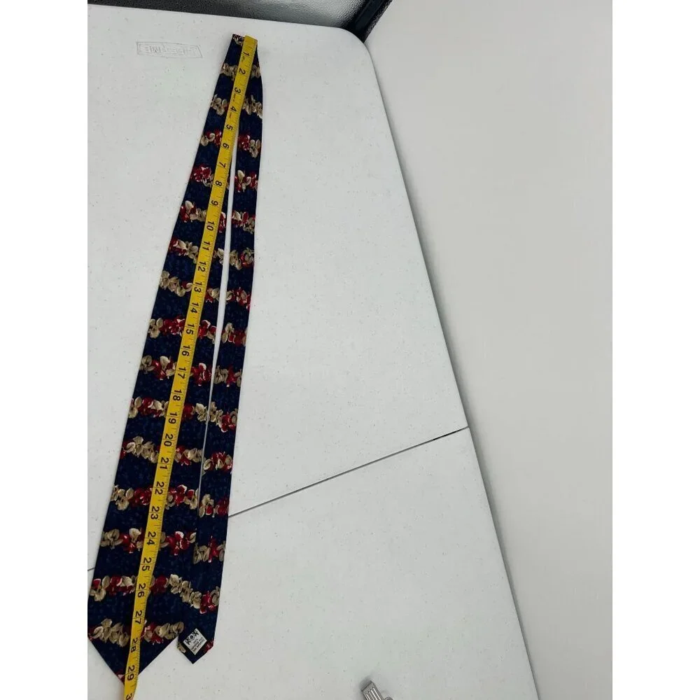 The Metropolitan Museum Of Art Floral Silk Tie Navy Red‎ Gold 100% Silk